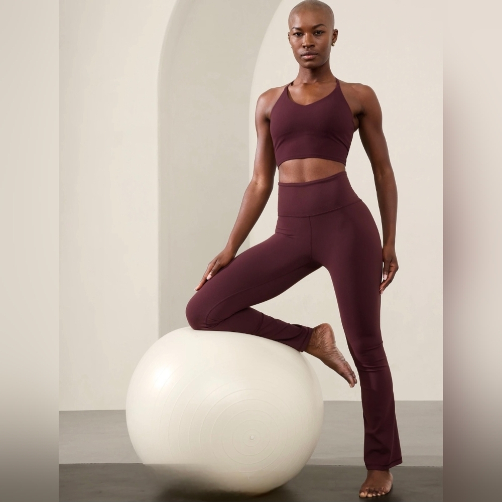 New Athleta Elation Straight Leg Pant Spiced Cabernet Small